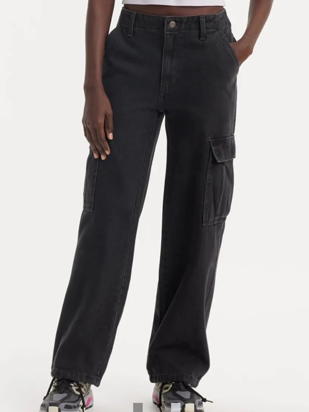 Levi's Black Wide-Leg Cargo Jeans